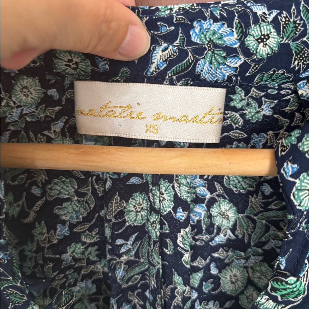 Natalie Martin Petite Fleur Short Fiore Dress + Sash in Marine